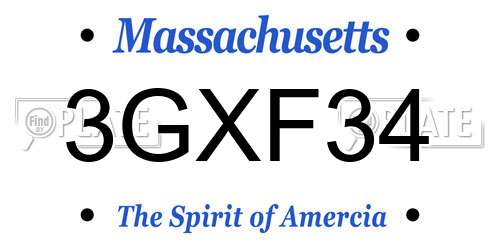 3GXF34 Massachusetts License Plate