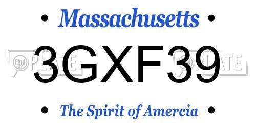 3GXF39 Massachusetts License Plate