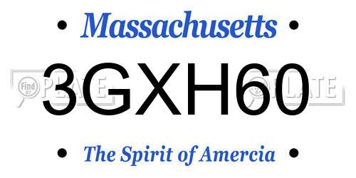 3GXH60 Massachusetts License Plate