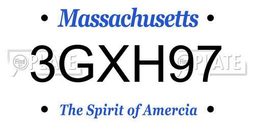 3GXH97 Massachusetts License Plate