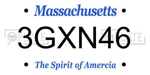 3GXN46 Massachusetts License Plate