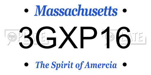 3GXP16 Massachusetts License Plate