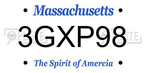 3GXP98 Massachusetts License Plate