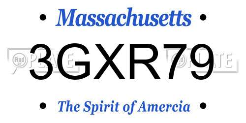3GXR79 Massachusetts License Plate