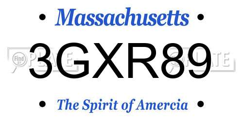 3GXR89 Massachusetts License Plate