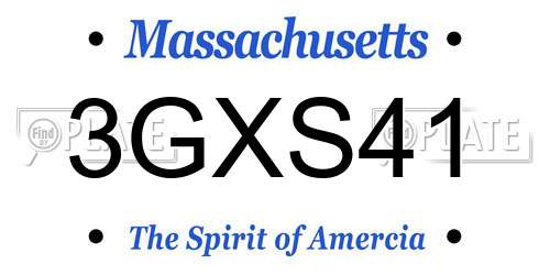 3GXS41 Massachusetts License Plate