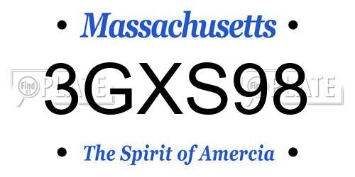 3GXS98 Massachusetts License Plate