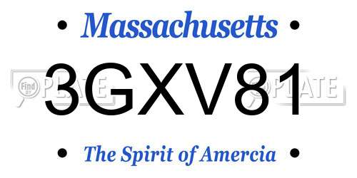 3GXV81 Massachusetts License Plate