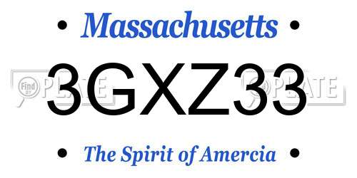 3GXZ33 Massachusetts License Plate