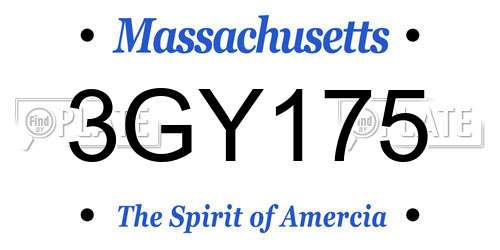 3GY175 Massachusetts License Plate