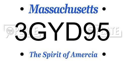 3GYD95 Massachusetts License Plate