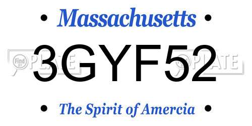 3GYF52 Massachusetts License Plate