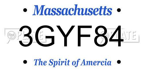 3GYF84 Massachusetts License Plate