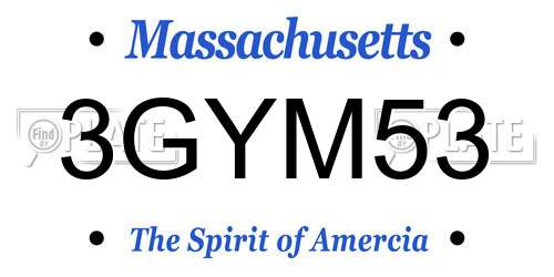 3GYM53 Massachusetts License Plate