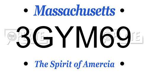 3GYM69 Massachusetts License Plate