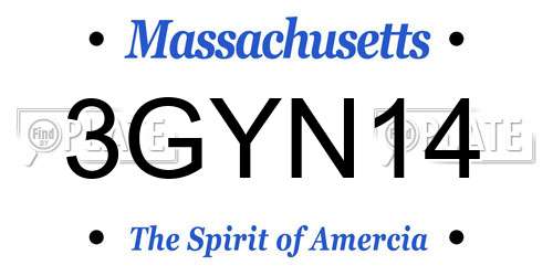 3GYN14 Massachusetts License Plate