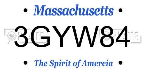 3GYW84 Massachusetts License Plate