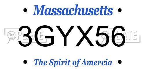 3GYX56 Massachusetts License Plate
