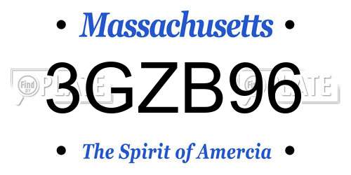 3GZB96 Massachusetts License Plate