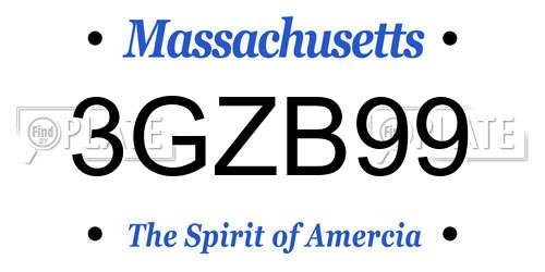3GZB99 Massachusetts License Plate