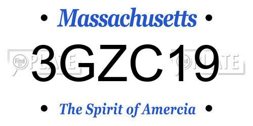 3GZC19 Massachusetts License Plate