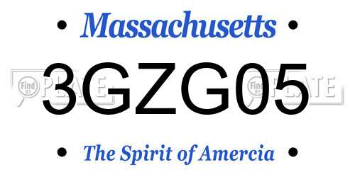 3GZG05 Massachusetts License Plate