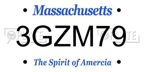 3GZM79 Massachusetts License Plate