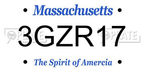3GZR17 Massachusetts License Plate