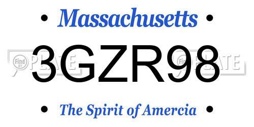 3GZR98 Massachusetts License Plate