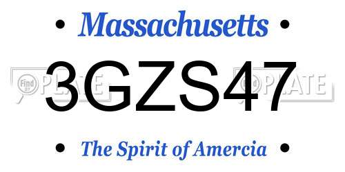3GZS47 Massachusetts License Plate