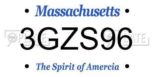 3GZS96 Massachusetts License Plate