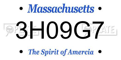 3H09G7 Massachusetts License Plate