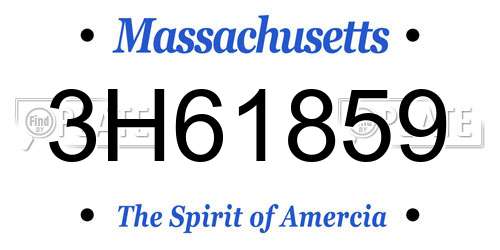 3H61859 Massachusetts License Plate