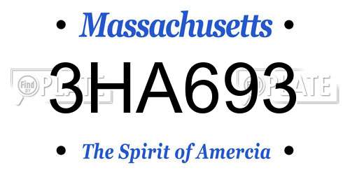 3HA693 Massachusetts License Plate