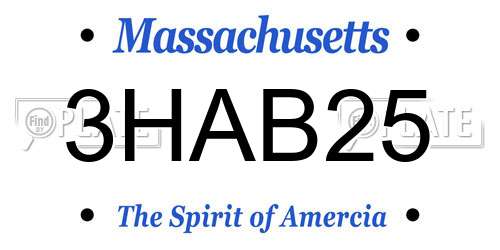 3HAB25 Massachusetts License Plate