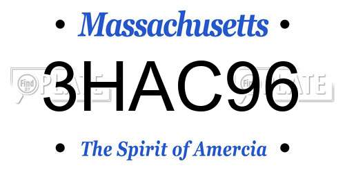 3HAC96 Massachusetts License Plate