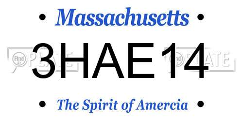 3HAE14 Massachusetts License Plate