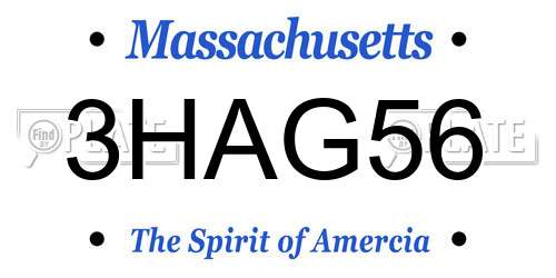 3HAG56 Massachusetts License Plate