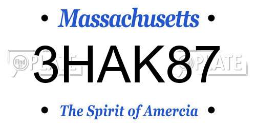 3HAK87 Massachusetts License Plate