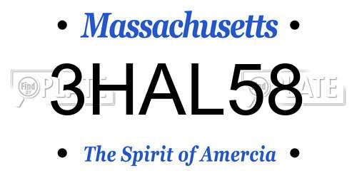 3HAL58 Massachusetts License Plate