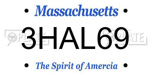 3HAL69 Massachusetts License Plate