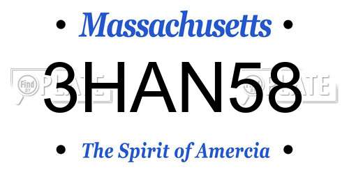3HAN58 Massachusetts License Plate