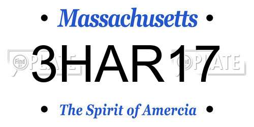 3HAR17 Massachusetts License Plate