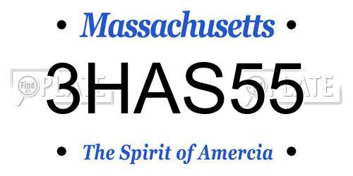 3HAS55 Massachusetts License Plate