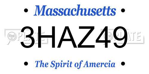 3HAZ49 Massachusetts License Plate