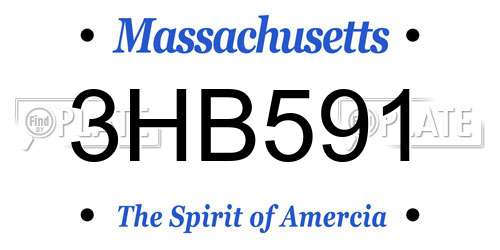 3HB591 Massachusetts License Plate
