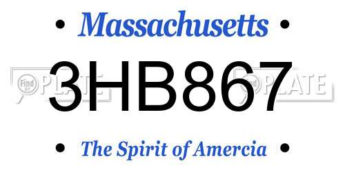 3HB867 Massachusetts License Plate