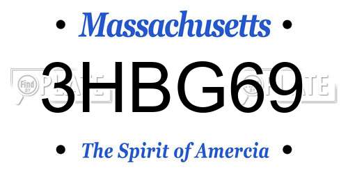 3HBG69 Massachusetts License Plate