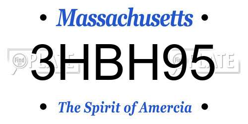 3HBH95 Massachusetts License Plate