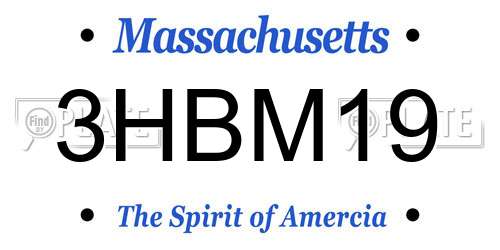 3HBM19 Massachusetts License Plate